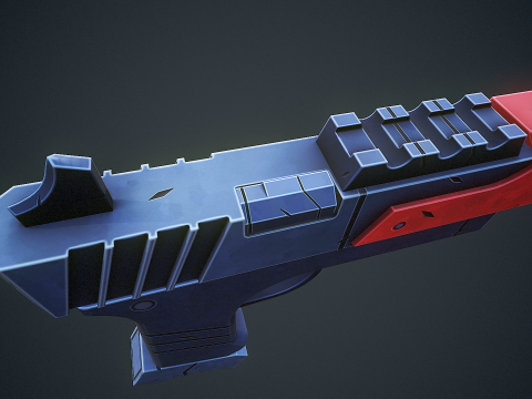 Stylized Sci Fi Pistol Low-poly 3D मॉडल