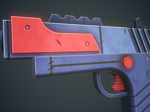 Stylized Sci Fi Pistol Low-poly 3D मॉडल
