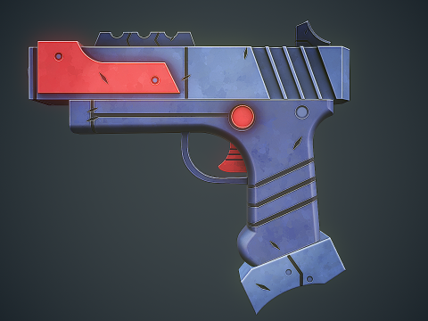 Stylized Sci Fi Pistol Low-poly 3D मॉडल