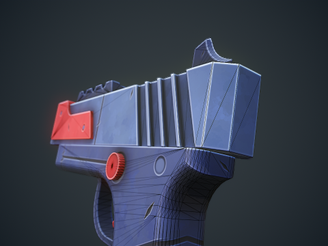 Stylized Sci Fi Pistol Low-poly 3D मॉडल