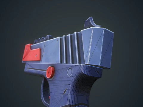 Stylized Sci Fi Pistol Low-poly 3D Model