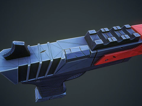 Stylized Sci Fi Pistol Low-poly 3D Model