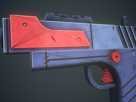 Stylized Sci Fi Pistol Low-poly 3D मॉडल