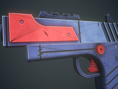 Stylized Sci Fi Pistol Low-poly 3D Model