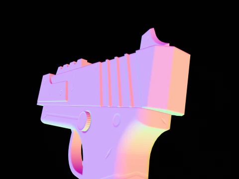 Stylized Sci Fi Pistol Low-poly 3D Model