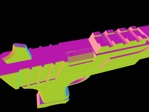 Stylized Sci Fi Pistol Low-poly 3D मॉडल