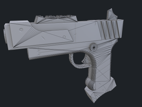 Stylized Sci Fi Pistol Low-poly 3D मॉडल