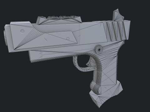 Stylized Sci Fi Pistol Low-poly 3D Model