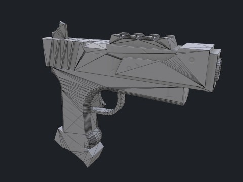 Stylized Sci Fi Pistol Low-poly 3D मॉडल