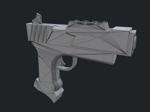 Stylized Sci Fi Pistol Low-poly 3D Model