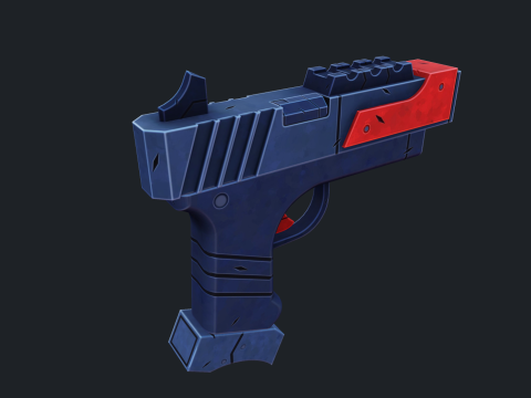 Stylized Sci Fi Pistol Low-poly 3D मॉडल
