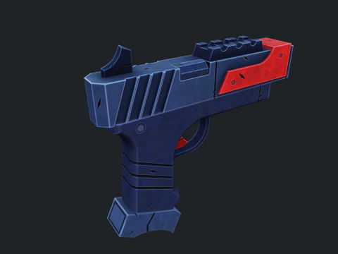 Stylized Sci Fi Pistol Low-poly 3D Model