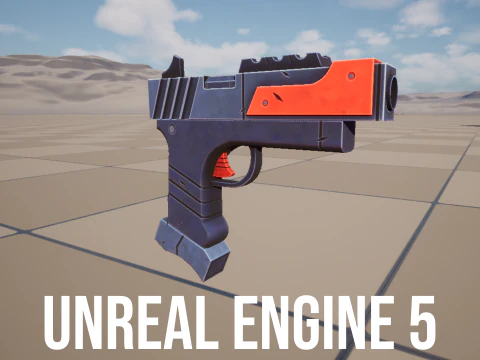 Stylized Sci Fi Pistol Low-poly 3D Model