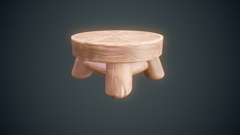 Stylized Stool Arcane Style - Game-Ready Modello 3D .c4d .max .obj .3ds .fbx .stl .blend 