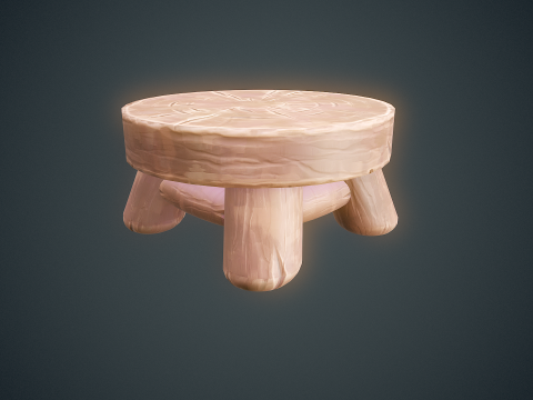Stylized Stool Arcane Style - Game-Ready 3D Model