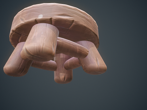 Stylized Stool Arcane Style - Game-Ready Modello 3D