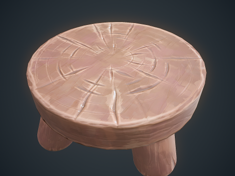 Stylized Stool Arcane Style - Game-Ready Modello 3D