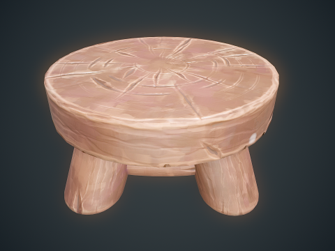 Stylized Stool Arcane Style - Game-Ready Modello 3D