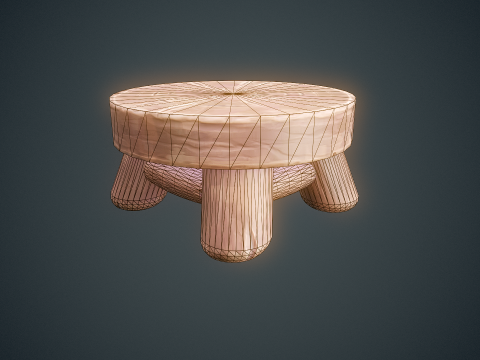 Stylized Stool Arcane Style - Game-Ready Modello 3D
