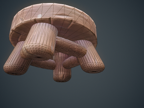 Stylized Stool Arcane Style - Game-Ready Modello 3D