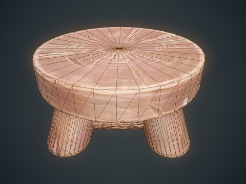 Stylized Stool Arcane Style - Game-Ready Modello 3D