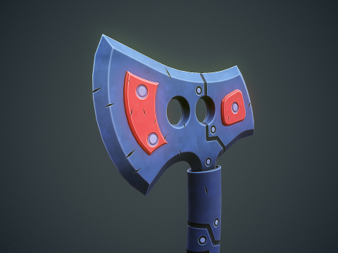 Stylized Sci Fi Axe 3D Model