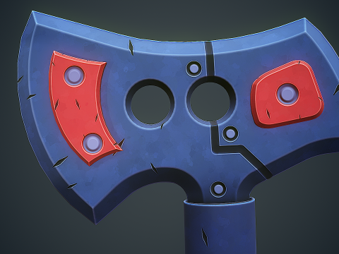 Stylized Sci Fi Axe 3D Model