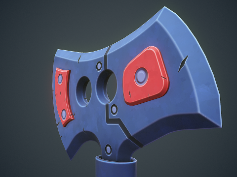 Stylized Sci Fi Axe 3D Model
