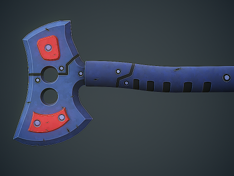Stylized Sci Fi Axe 3D Model