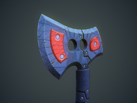 Stylized Sci Fi Axe 3D Model
