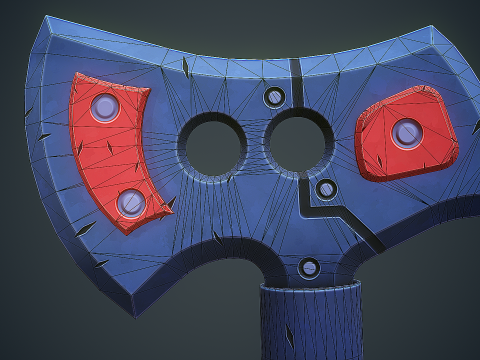 Stylized Sci Fi Axe 3D Model