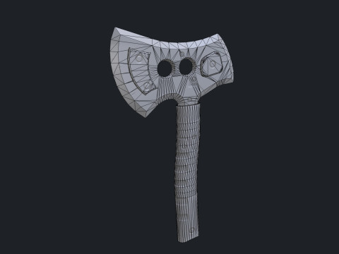 Stylized Sci Fi Axe 3D Model