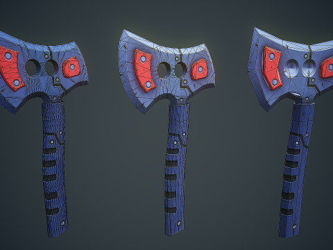 Stylized Sci Fi Axe 3D Model