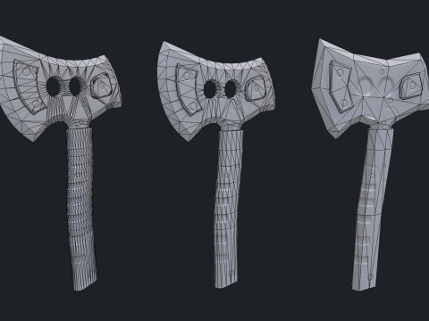 Stylized Sci Fi Axe 3D Model