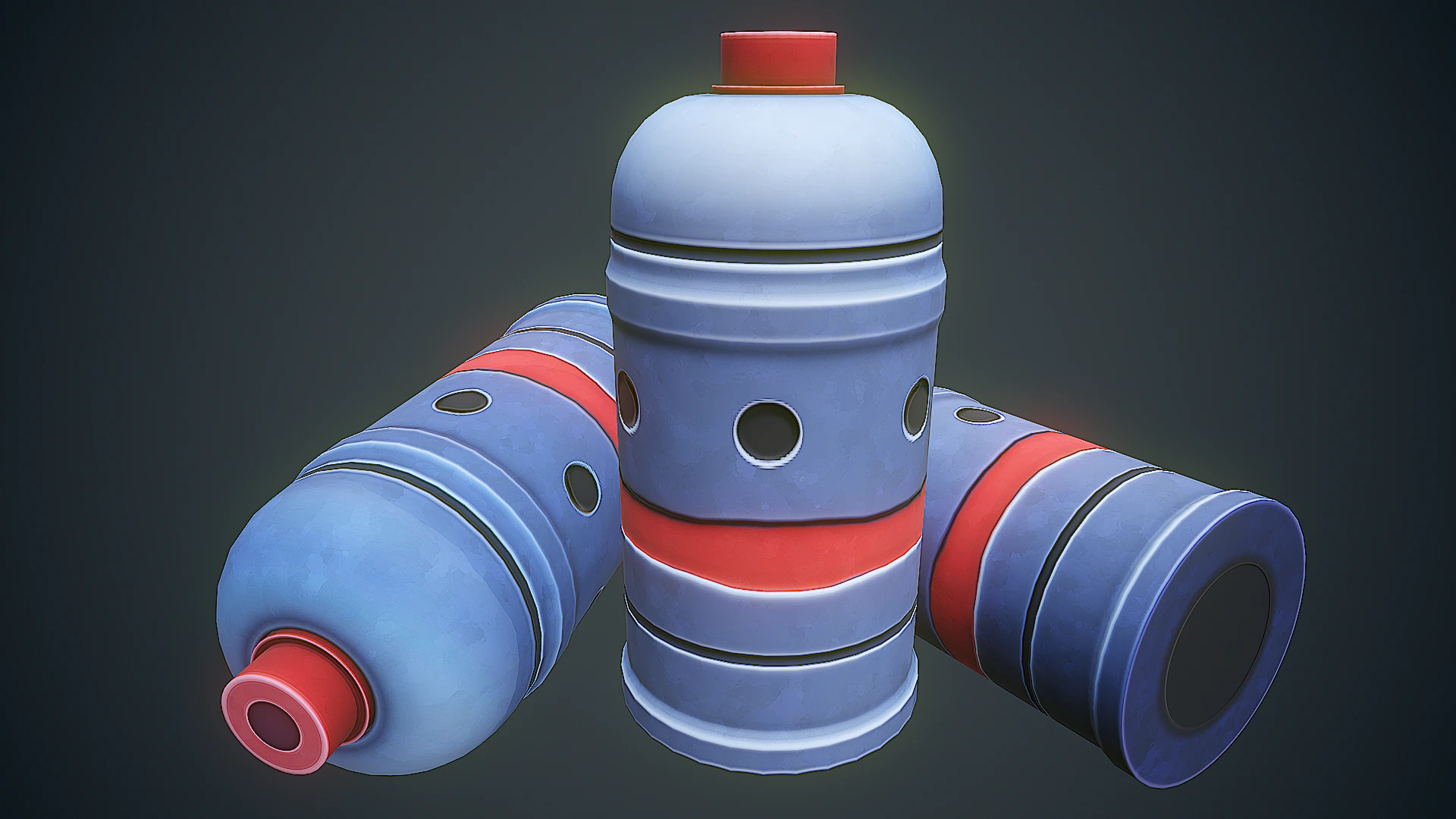 程式化的科幻烟雾手榴弹 3D 模型 .c4d .max .obj .3ds .fbx .stl .blend 