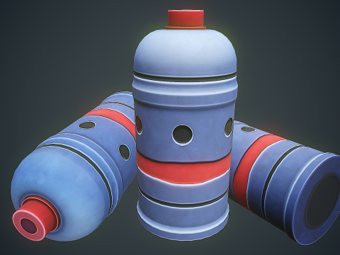 Stylized Sci Fi Smoke Grenade 3D Model