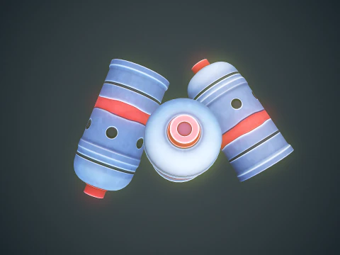 程式化的科幻烟雾手榴弹 3D 模型