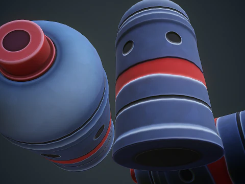 程式化的科幻烟雾手榴弹 3D 模型