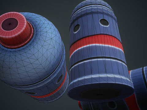 程式化的科幻烟雾手榴弹 3D 模型