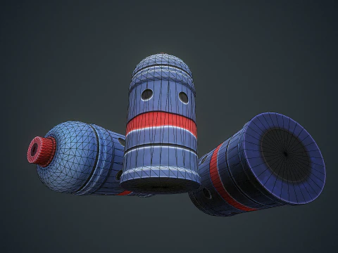 程式化的科幻烟雾手榴弹 3D 模型