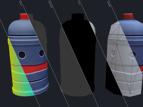 程式化的科幻烟雾手榴弹 3D 模型