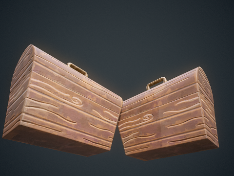 Stilize Kutu Gizemli Stil Oyuna Hazır Prop 3D Model