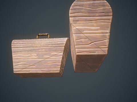 Stilize Kutu Gizemli Stil Oyuna Hazır Prop 3D Model