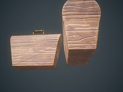 Stylized Box Arcane Style Game Ready Prop 3D Model
