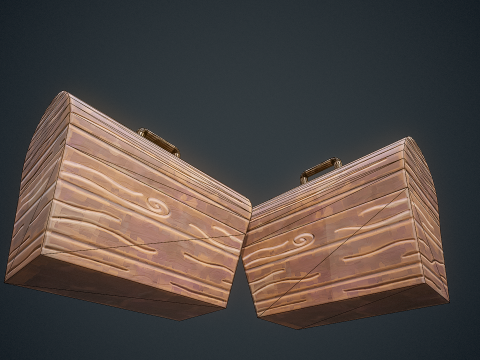 Stilize Kutu Gizemli Stil Oyuna Hazır Prop 3D Model