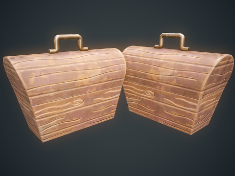 Stilize Kutu Gizemli Stil Oyuna Hazır Prop 3D Model