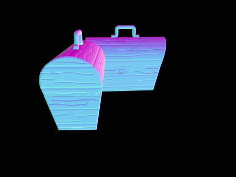 Stilize Kutu Gizemli Stil Oyuna Hazır Prop 3D Model