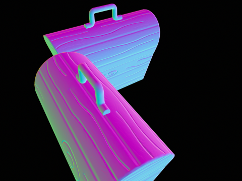 Stilize Kutu Gizemli Stil Oyuna Hazır Prop 3D Model