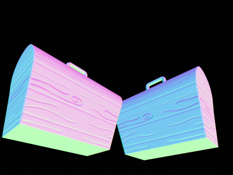 Stilize Kutu Gizemli Stil Oyuna Hazır Prop 3D Model