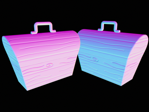 Stilize Kutu Gizemli Stil Oyuna Hazır Prop 3D Model